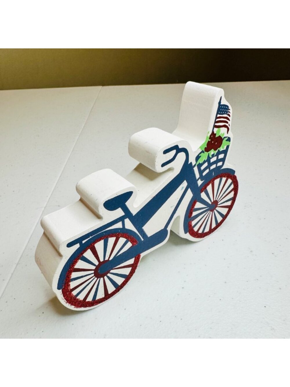 Patriotic decoration tiered tray Fourth of July bicycle Independence Day America - Picture 2 of 10